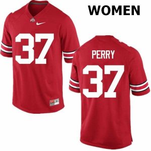 Women's Ohio State Buckeyes #37 Joshua Perry Red Nike NCAA College Football Jersey Outlet SHQ6044YV